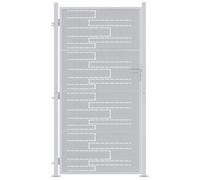 vidaXL Cancello da giardino Argento 96 x 200 cm Acciaio inossidabile Moderno