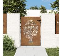 vidaXL Cancello da Giardino 85x125 cm in Acciaio Corten Design Albero