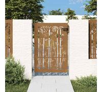 vidaXL Cancello da Giardino 85x150 cm in Acciaio Corten e bambù