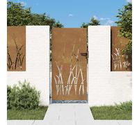 vidaXL Cancello da giardino 85x175 cm in acciaio Corten con design erba