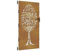 VIDAXL - Cancello Da Giardino 85x175 Cm In Acciaio Corten Design Albero