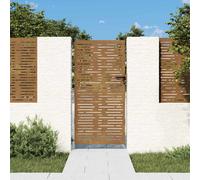 vidaXL Cancello da Giardino 85x200 cm Acciaio Corten Design Quadrato