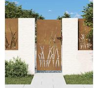 vidaXL Cancello da giardino 85x200cm in acciaio Corten con design erba