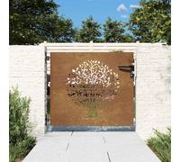vidaXL Cancello da Giardino 85x75 cm in Acciaio Corten Design Albero