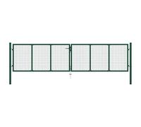 vidaXL Cancello da Giardino a Rete in Acciaio 400x100 cm Verde