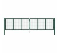 vidaXL Cancello da Giardino a Rete in Acciaio 400x100 cm Verde
