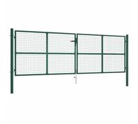 vidaXL Cancello da Giardino a Rete in Acciaio 400x125 cm Verde