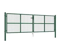 vidaXL Cancello da Giardino a Rete in Acciaio 400x125 cm Verde