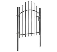 vidaXL Cancello da Giardino Antiruggine Anticorrosione Stabile Resistente Barriera di Sicurezza Robusto Ingresso Recinzione Arco Acciaio 1x1,5 m Nero