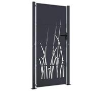 vidaXL Cancello Giardino Antracite 105x180 cm in Acciaio Design Erba, cancello, cancello in Acciaio, cancello da Esterno, cancello di Sicurezza