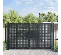 vidaXL Cancello da Giardino Antracite 300x175 cm in Acciaio