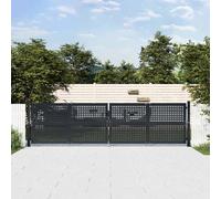 vidaXL Cancello da Giardino Antracite 400x125 cm in Acciaio