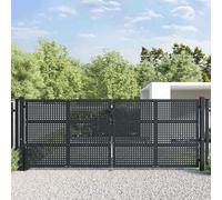 vidaXL Cancello da Giardino Antracite 400x150 cm in Acciaio