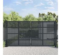 vidaXL Cancello da Giardino Antracite 400x175 cm in Acciaio