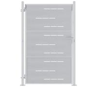 vidaXL Cancello da Giardino Argento 85 x 144 cm Acciaio Inossidabile, Cancello in Acciaio Moderno per Giardino e terrazza, barriera sicura e Ingresso Rettangolare