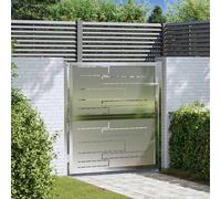 vidaXL Cancello da Giardino Argento 96 x 100 cm Acciaio Inossidabile, Giardino e terrazzo, Rettangolare, Moderno, spazi Eleganti per la Vita all'aperto, Design Unici, Ambienti rilassanti, Bellezza be