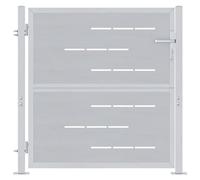 vidaXL Cancello da Giardino Argento 85 x 97 cm Acciaio Inossidabile, Cancello da Giardino Moderno, Design in Acciaio Rettangolare, barriera per Privacy, Accessorio Decorativo