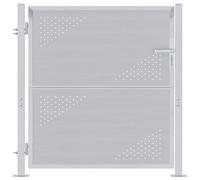 vidaXL Cancello da Giardino Argento 96 x 100 cm Acciaio Inossidabile, Giardino e terrazza, Rettangolare, Moderno, Linee pulite con sentieri in Pietra, arredi Chic per Relax all'aperto nella Natura