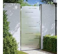 vidaXL Cancello da Giardino Argento 96 x 180 cm Acciaio Inossidabile, Giardino e Terrazza, Rettangolare, Moderno, Spazi Progettati per Il Relax, Comfort all'Aperto, Beige Chiaro, Decorazione Elegante