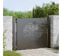 vidaXL Cancello da giardino con blocco Nero 110 x 105 cm