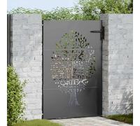 vidaXL Cancello da Giardino - Un'ottima barriera per Esterni, con Un Design Moderno e Un Bel Motivo Intagliato al Laser. Perfetto per Il Tuo Patio o Giardino.
