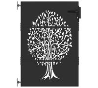 vidaXL Cancello da Giardino - Una barriera Esterna Cool con Un Design ad Albero Intagliato al Laser, Perfetto per Il Tuo Patio o Giardino.