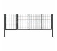 vidaXL Cancello da giardino classico robusto antiruggine in acciaio verniciato 350x100 cm Antracite
