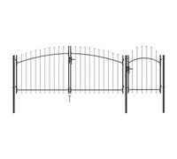 vidaXL Cancello da Giardino con Punta a Lancia 150x400 cm in Acciaio