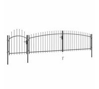 vidaXL Cancello da Giardino con Punta a Lancia Entrata per Staccionate Punto di Ingresso Porta Cancellata per Inferriate Porta 5x1,5 m Nero