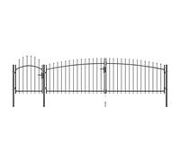 vidaXL Cancello da Giardino con Punta a Lancia Entrata per Staccionate Punto di Ingresso Porta Cancellata per Inferriate Porta 5x1,5 m Nero