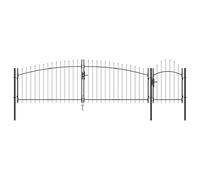 vidaXL Cancello da giardino con vertice in lancia 125x500 cm in acciaio