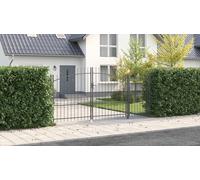 vidaXL Cancello da Giardino con Punte a Forma di Lancia Grigio 175x400 cm Acciaio