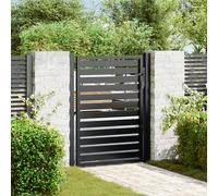vidaXL Cancello da Giardino con Serratura Nero 100x120 cm in Alluminio