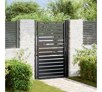 vidaXL Cancello da Giardino con Serratura Nero 100x150 cm in Alluminio