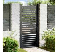 vidaXL Cancello da Giardino con Serratura Nero 100x200 cm in Alluminio