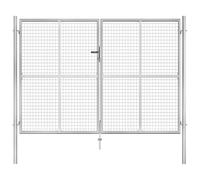 vidaXL Cancello da Giardino in Acciaio Zincato 300x175 cm Argento