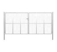 vidaXL Cancello da Giardino in Acciaio Zincato 400x200 cm Argento