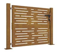 vidaXL Cancello da Giardino 105x105 cm Acciaio Corten Design Quadrato, cancello in metallo, cancello da giardino anteriore, cancello da giardino con serratura