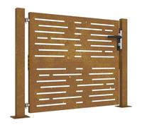 vidaXL Cancello da Giardino 105x105 cm Acciaio Corten Design Quadrato, cancello in metallo, cancello da giardino anteriore, cancello da giardino con serratura