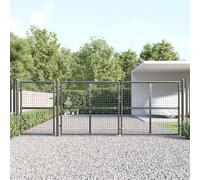 vidaXL Cancello da Giardino Rete Antracite 400x175 cm Acciaio Zincato, cancello da Giardino in Rete, cancello, cancello Anteriore, cancello da Esterno