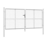 vidaXL Cancello da Giardino in Rete Argento 300x125 cm in Acciaio Zincato