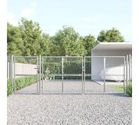 VIDAXL - Cancello Da Giardino In Rete Argento 400x175 Cm Acciaio Zincato