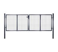 VIDAXL - Cancello Per Giardino In Acciaio Zincato 289x100cm Grigio