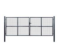 vidaXL Cancello per Giardino Acciaio Zincato 400x150cm Grigio Porta Recinzione