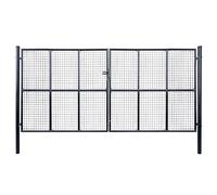 vidaXL Cancello per Giardino Acciaio Zincato Grigio 400x175cm Porta Recinzione