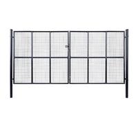 vidaXL Cancello per Giardino Acciaio Zincato Grigio 400x200cm Porta Recinzione