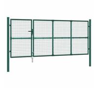 vidaXL Cancello da Giardino in Rete Verde 350x175 cm Acciaio Zincato, cancello da Giardino in Rete, cancello, cancello Anteriore, cancello da Esterno