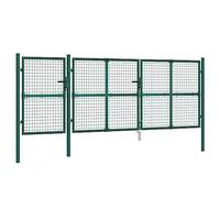 vidaXL Cancello da Giardino in Rete Verde 400x175 cm Acciaio Zincato