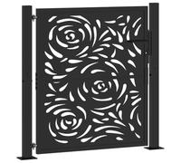 vidaXL Cancello da giardino 105x106 cm Nero in acciaio con design a fiamma
