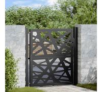 vidaXL Cancello da giardino design leggero in acciaio Nero 105x106 cm